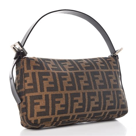 fendi zucca baguette tobacco|Fendi zucca bag vintage.